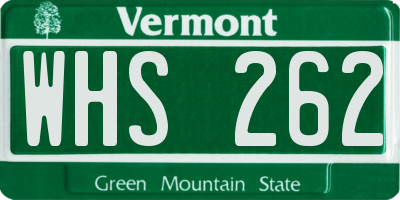 VT license plate WHS262