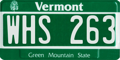 VT license plate WHS263