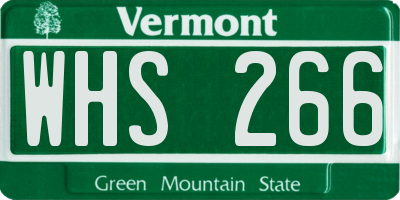 VT license plate WHS266