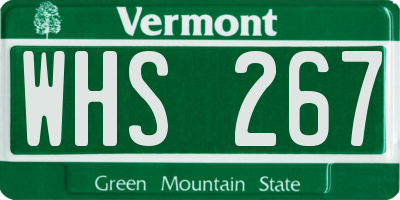 VT license plate WHS267