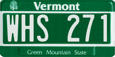 VT license plate WHS271