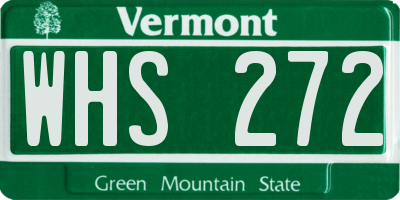 VT license plate WHS272