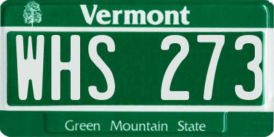 VT license plate WHS273
