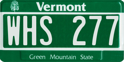 VT license plate WHS277