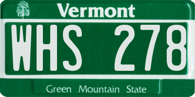 VT license plate WHS278