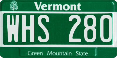 VT license plate WHS280