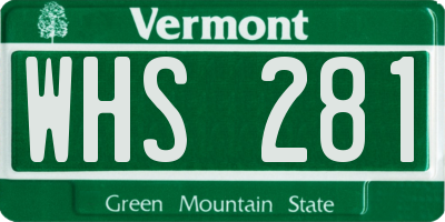 VT license plate WHS281