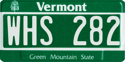 VT license plate WHS282