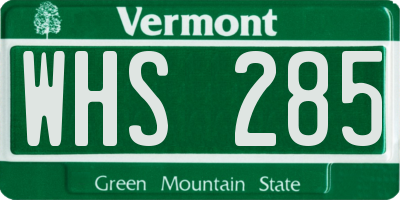 VT license plate WHS285