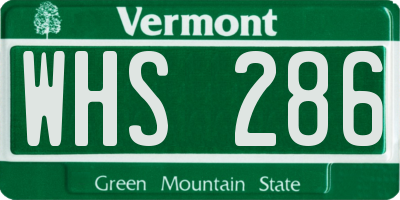 VT license plate WHS286