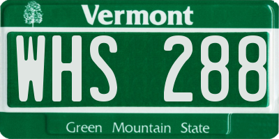 VT license plate WHS288