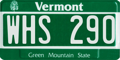 VT license plate WHS290