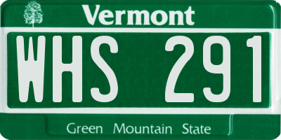 VT license plate WHS291
