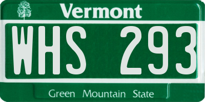VT license plate WHS293
