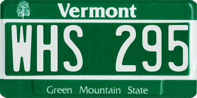VT license plate WHS295