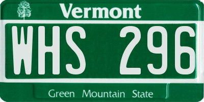VT license plate WHS296