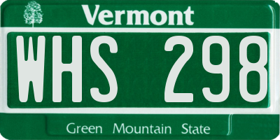 VT license plate WHS298