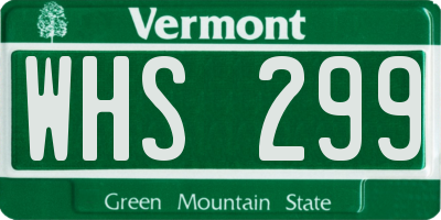 VT license plate WHS299