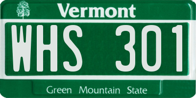 VT license plate WHS301