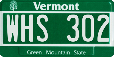 VT license plate WHS302