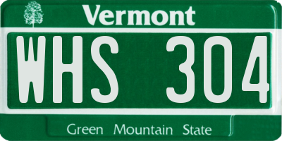 VT license plate WHS304