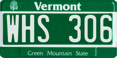 VT license plate WHS306