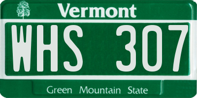 VT license plate WHS307
