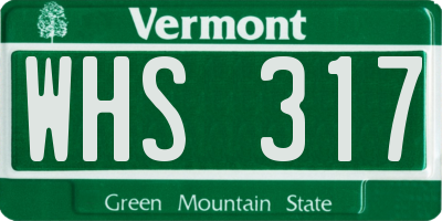 VT license plate WHS317