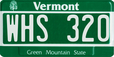 VT license plate WHS320