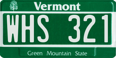 VT license plate WHS321
