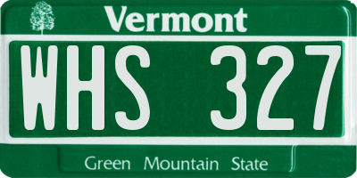 VT license plate WHS327