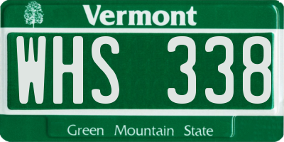 VT license plate WHS338