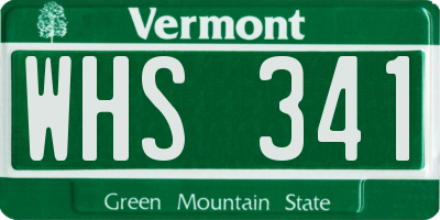VT license plate WHS341