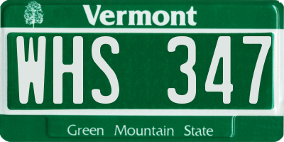 VT license plate WHS347