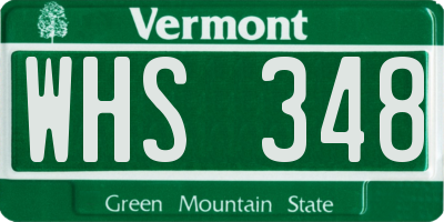 VT license plate WHS348