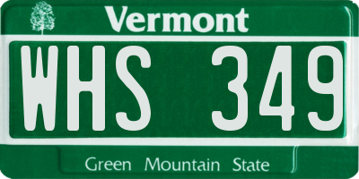 VT license plate WHS349