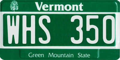 VT license plate WHS350