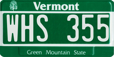 VT license plate WHS355
