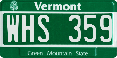 VT license plate WHS359
