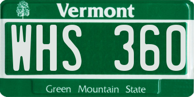 VT license plate WHS360