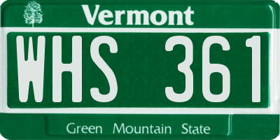 VT license plate WHS361