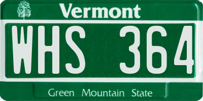 VT license plate WHS364