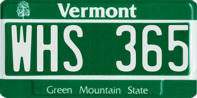 VT license plate WHS365