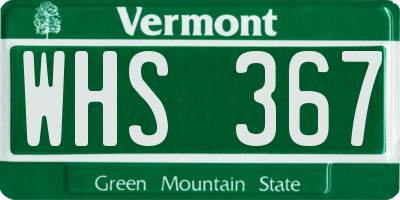 VT license plate WHS367