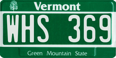 VT license plate WHS369