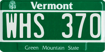 VT license plate WHS370