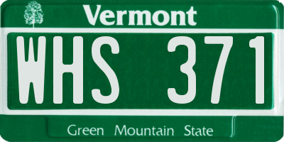 VT license plate WHS371