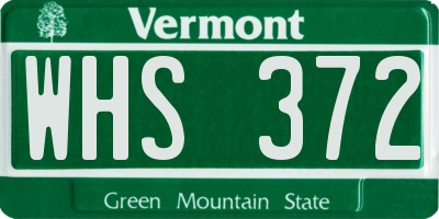 VT license plate WHS372