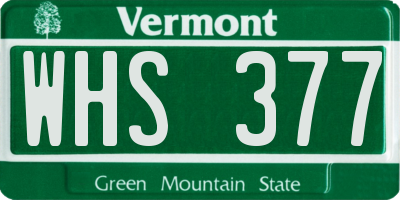 VT license plate WHS377
