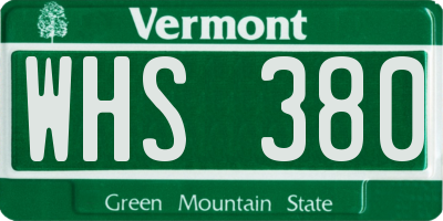 VT license plate WHS380